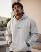Peace Minimalist Hoodie - Small Gothic Text Chest Print