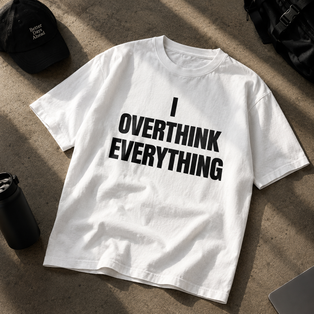 Overthink Everything T-Shirt - Funny Relatable Graphic Tee for Overthinkers