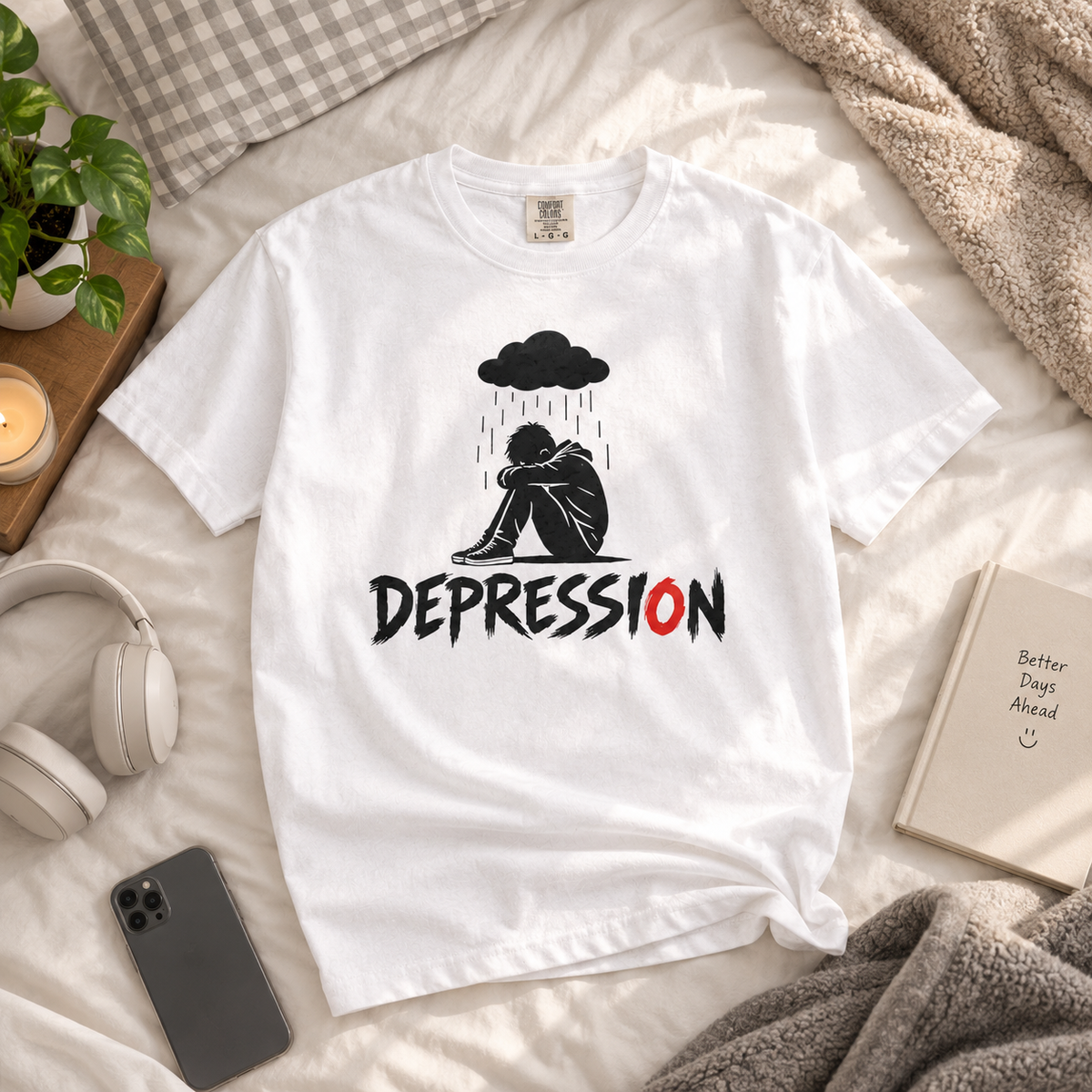 Depression Awareness T-Shirt - Rain Cloud Mental Health Tee