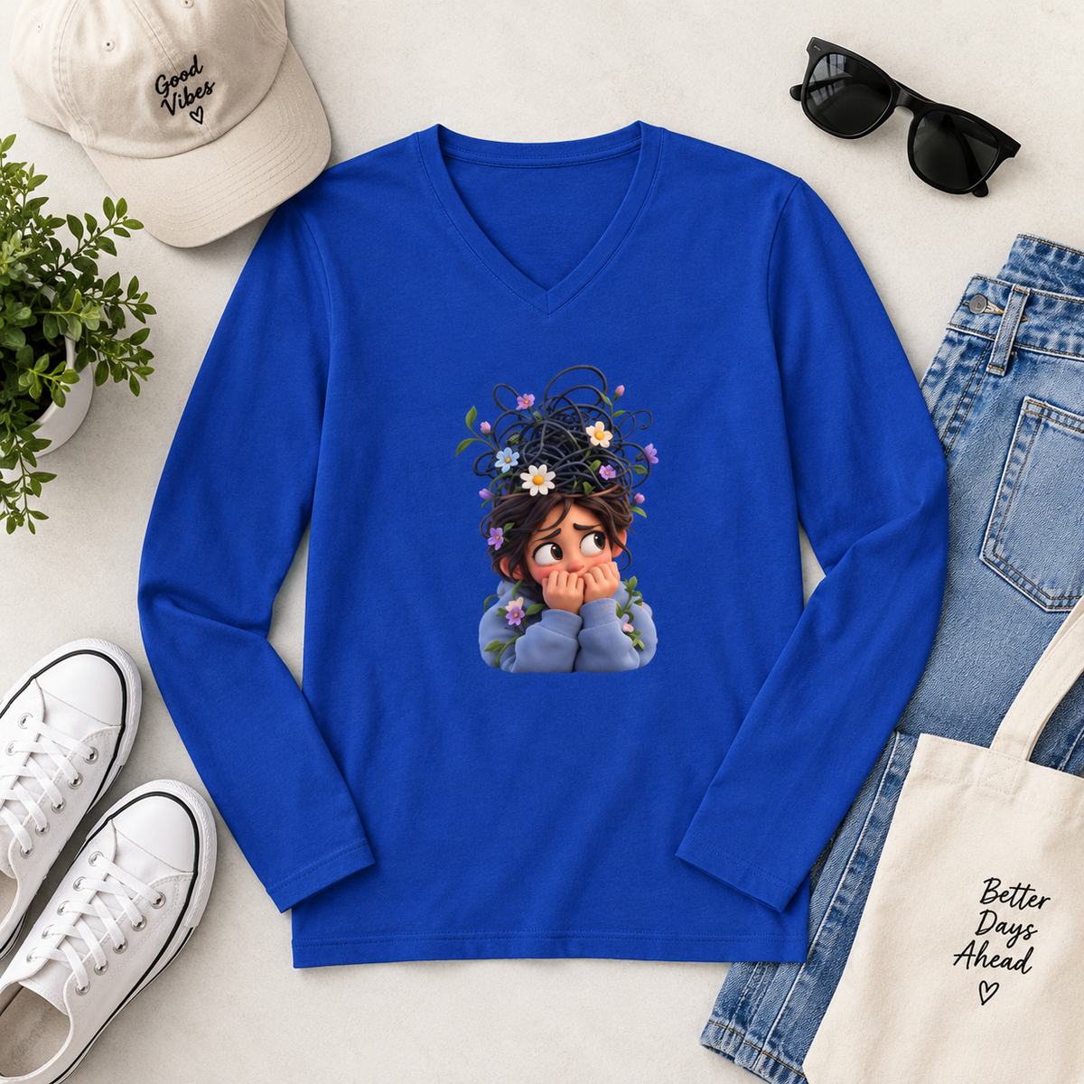 Floral Daydream V-Neck Tee