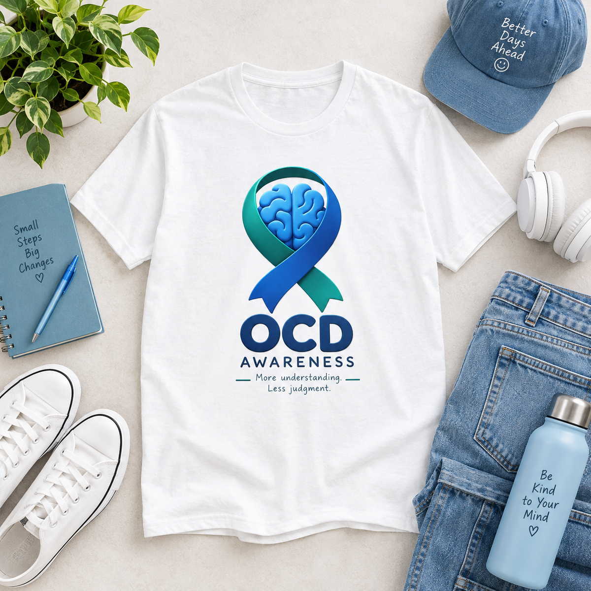 OCD Awareness Ribbon T-Shirt - Mental Health Support Tee