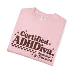 T-Shirt - "Certified ADHDiva: dramatic & distracted" Retro Graphic Tee