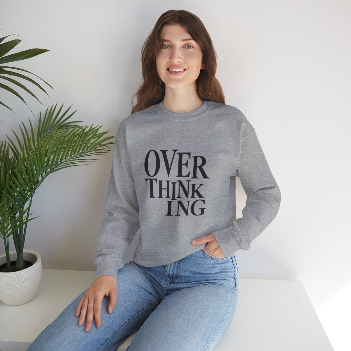 Overthinking Sweatshirt - Minimalist Anxiety Awareness Crewneck