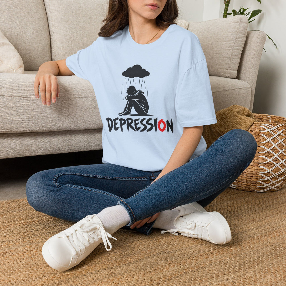 Depression Awareness T-Shirt - Rain Cloud Mental Health Tee