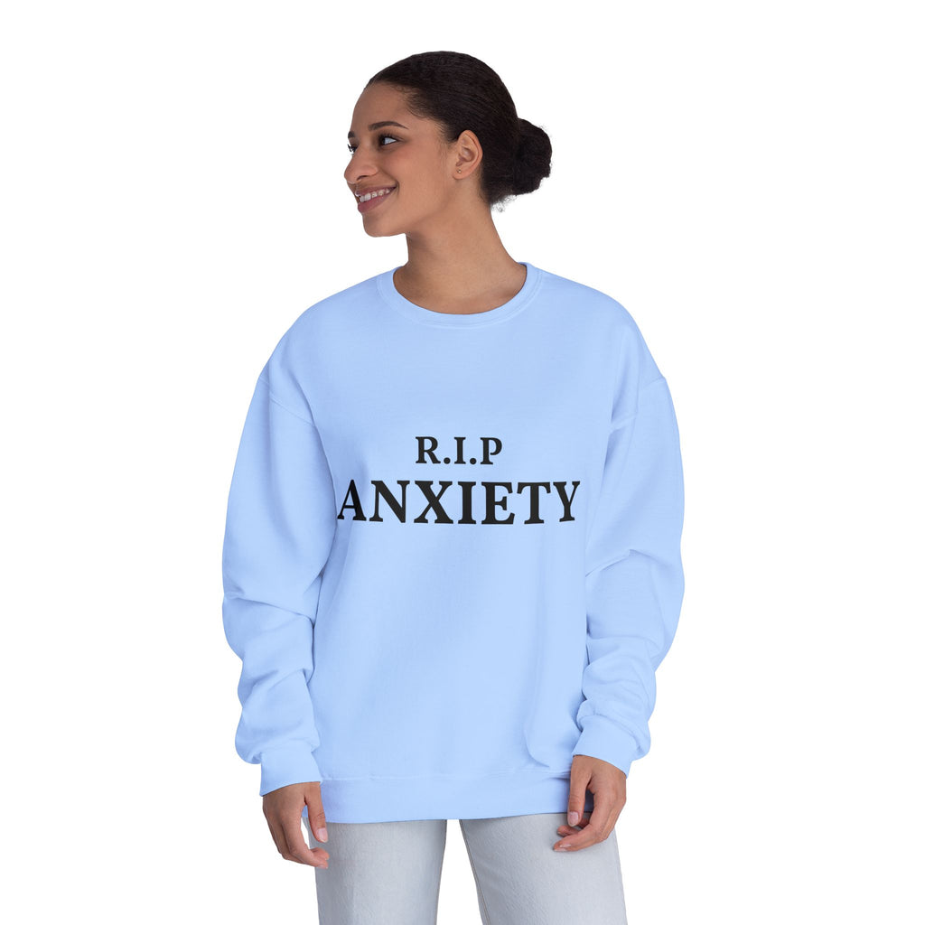 R.I.P. Anxiety Crewneck Sweatshirt - Minimal Mental Health Comfort Pullover