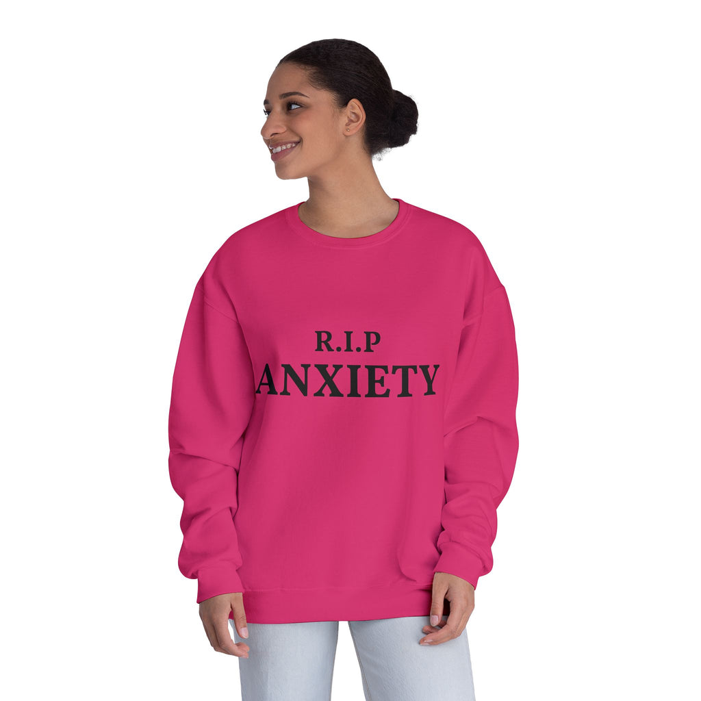 R.I.P. Anxiety Crewneck Sweatshirt - Minimal Mental Health Comfort Pullover
