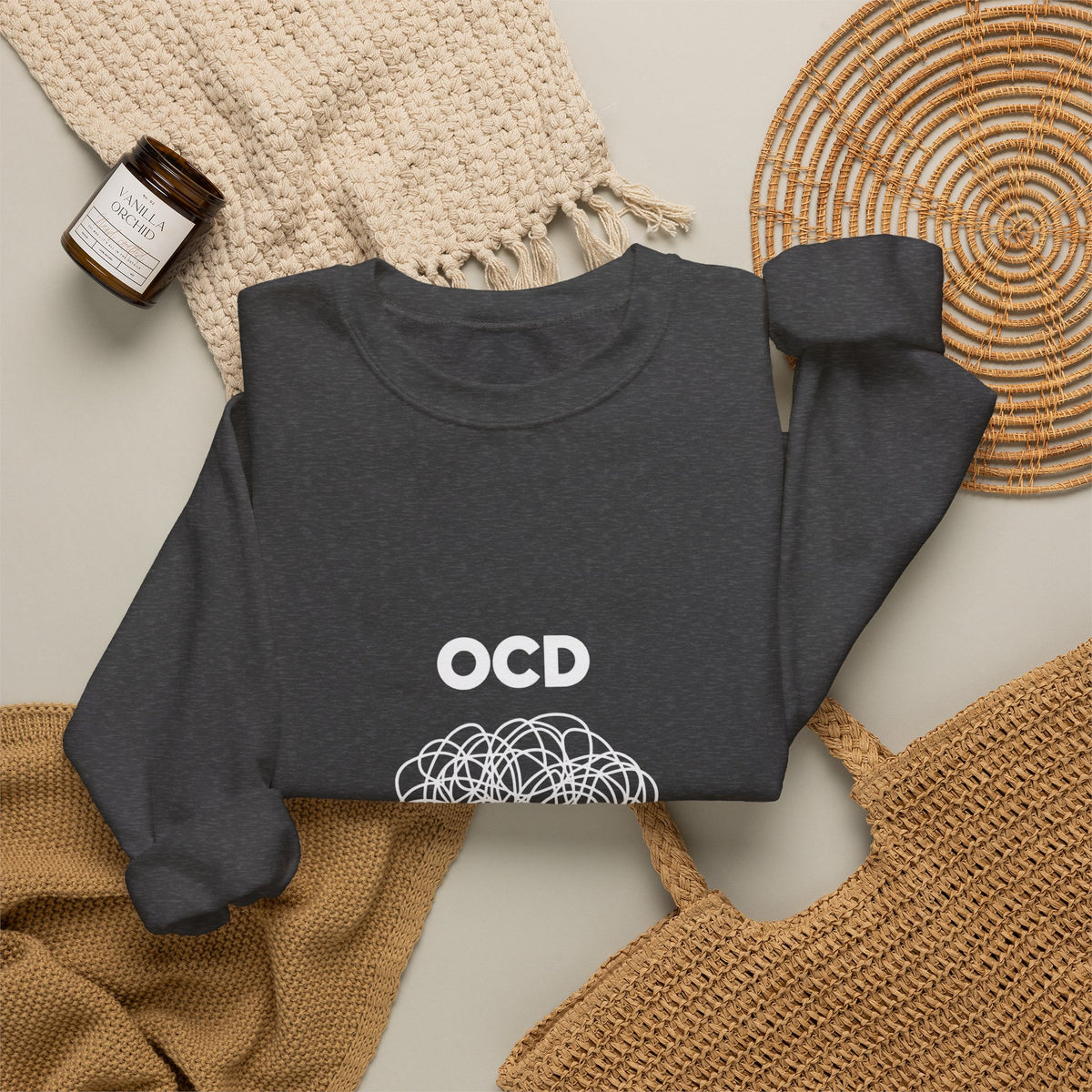 OCD Awareness Crewneck Sweatshirt - "A daily battle with my brain" Comfort Pullover