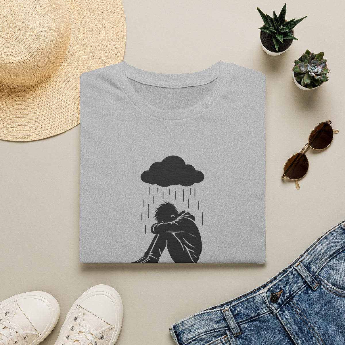 Depression Awareness T-Shirt - Rain Cloud Mental Health Tee