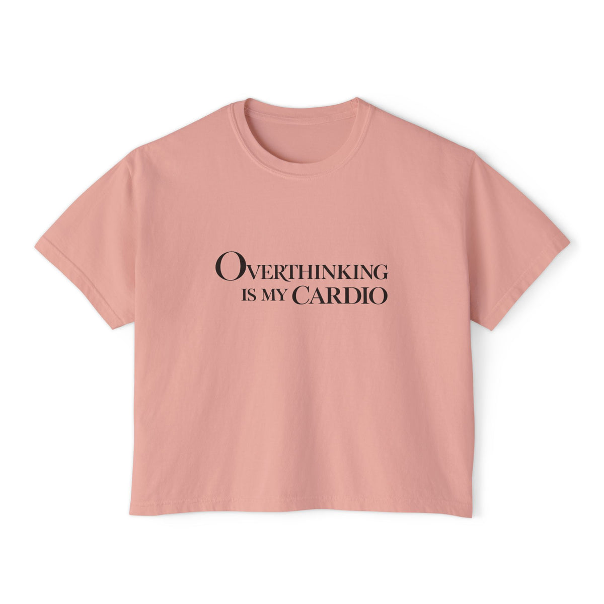 Overthinking Is My Cardio Boxy Tee - Women's Graphic Crop T-Shirt