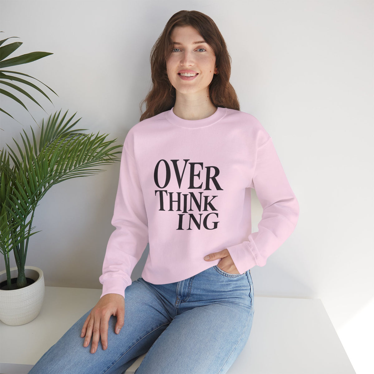Overthinking Sweatshirt - Minimalist Anxiety Awareness Crewneck