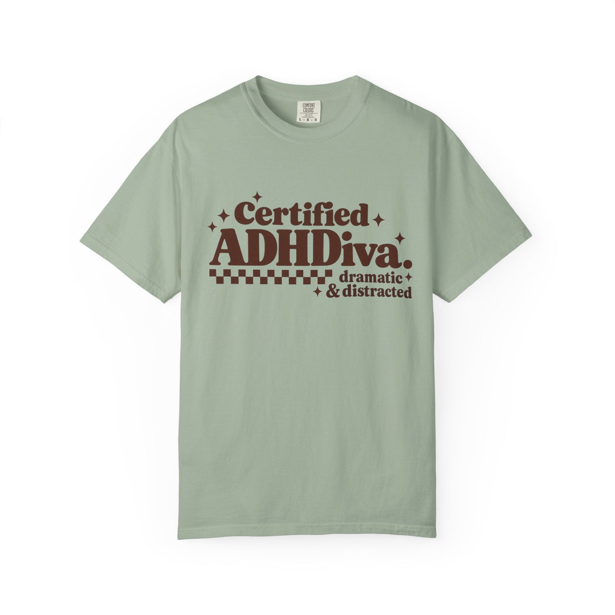 T-Shirt - "Certified ADHDiva: dramatic & distracted" Retro Graphic Tee