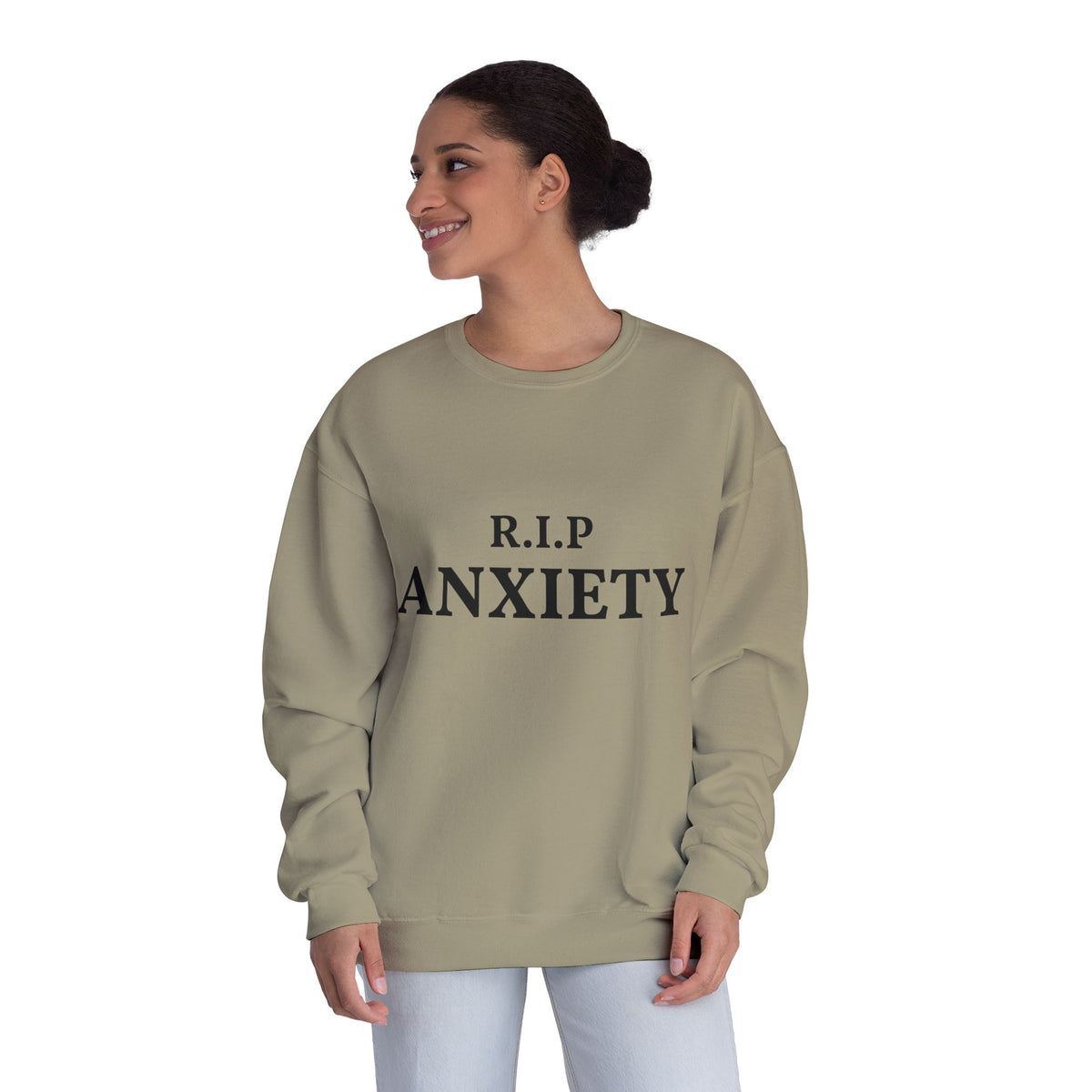 R.I.P. Anxiety Crewneck Sweatshirt - Minimal Mental Health Comfort Pullover