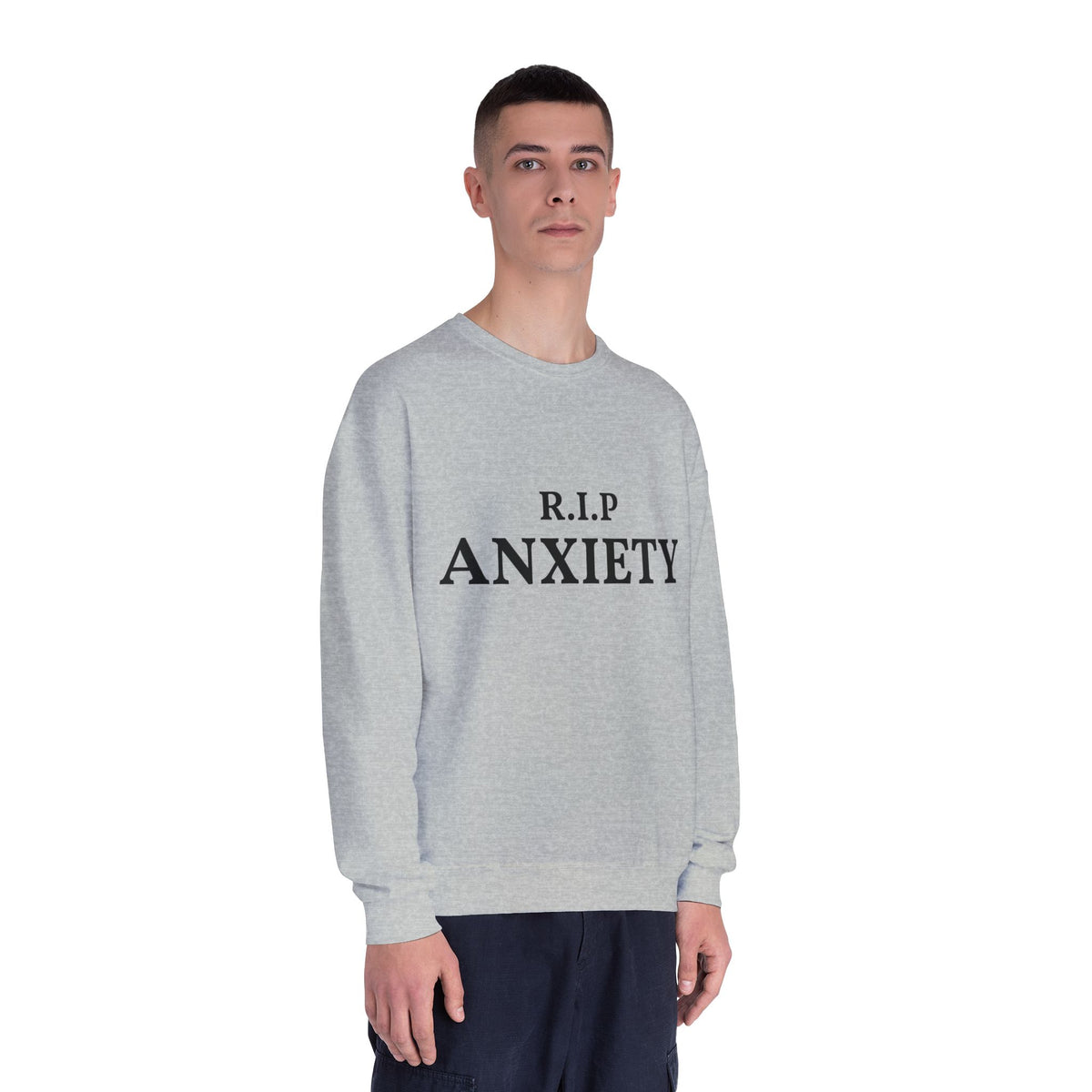 R.I.P. Anxiety Crewneck Sweatshirt - Minimal Mental Health Comfort Pullover