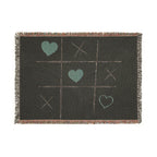 Tic-Tac-Love Woven Throw Blanket - Cozy Heart Tic-Tac-Toe Design