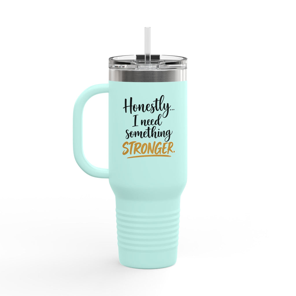 40oz Insulated Travel Mug - “I Bet You Think This Is Coffee” Funny Tumbler, Stainless Steel Thermal Cup with Handle & Straw