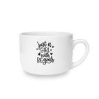 25oz Ceramic Latte Mug | “Just a Girl With Big Goals” Inspirational Mug