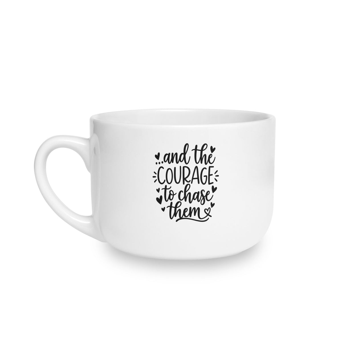 25oz Ceramic Latte Mug | “Just a Girl With Big Goals” Inspirational Mug