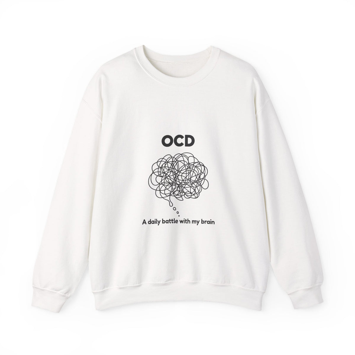 OCD Awareness Crewneck Sweatshirt - "A daily battle with my brain" Comfort Pullover
