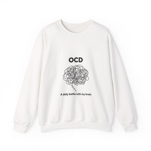 OCD Awareness Crewneck Sweatshirt - "A daily battle with my brain" Comfort Pullover