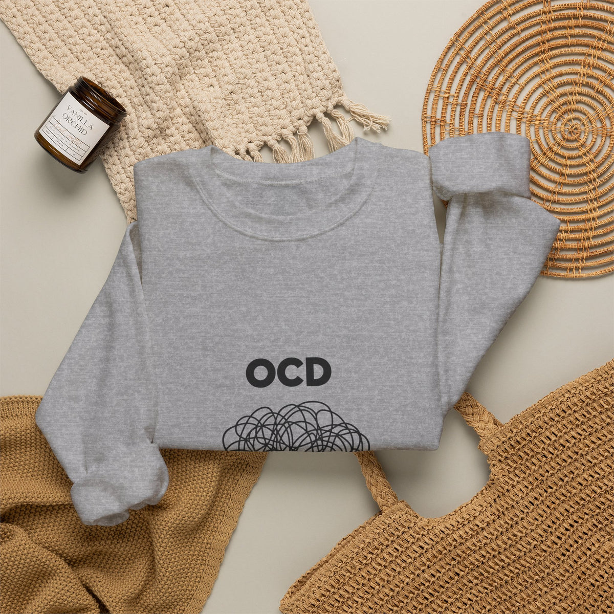 OCD Awareness Crewneck Sweatshirt - "A daily battle with my brain" Comfort Pullover