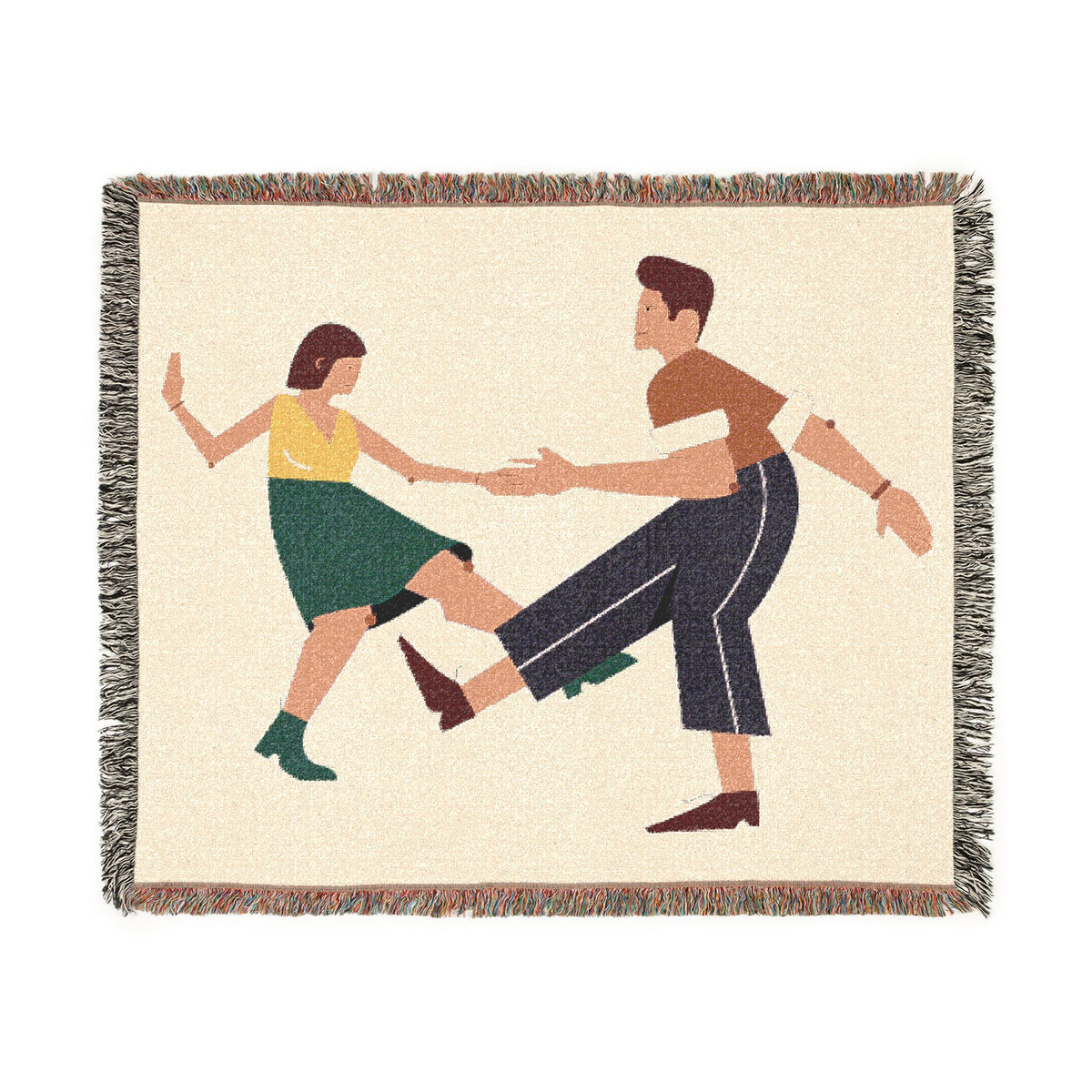 Woven Blanket - Retro Swing Dance Couple Throw Blanket