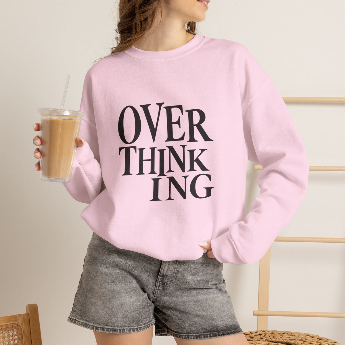 Overthinking Sweatshirt - Minimalist Anxiety Awareness Crewneck