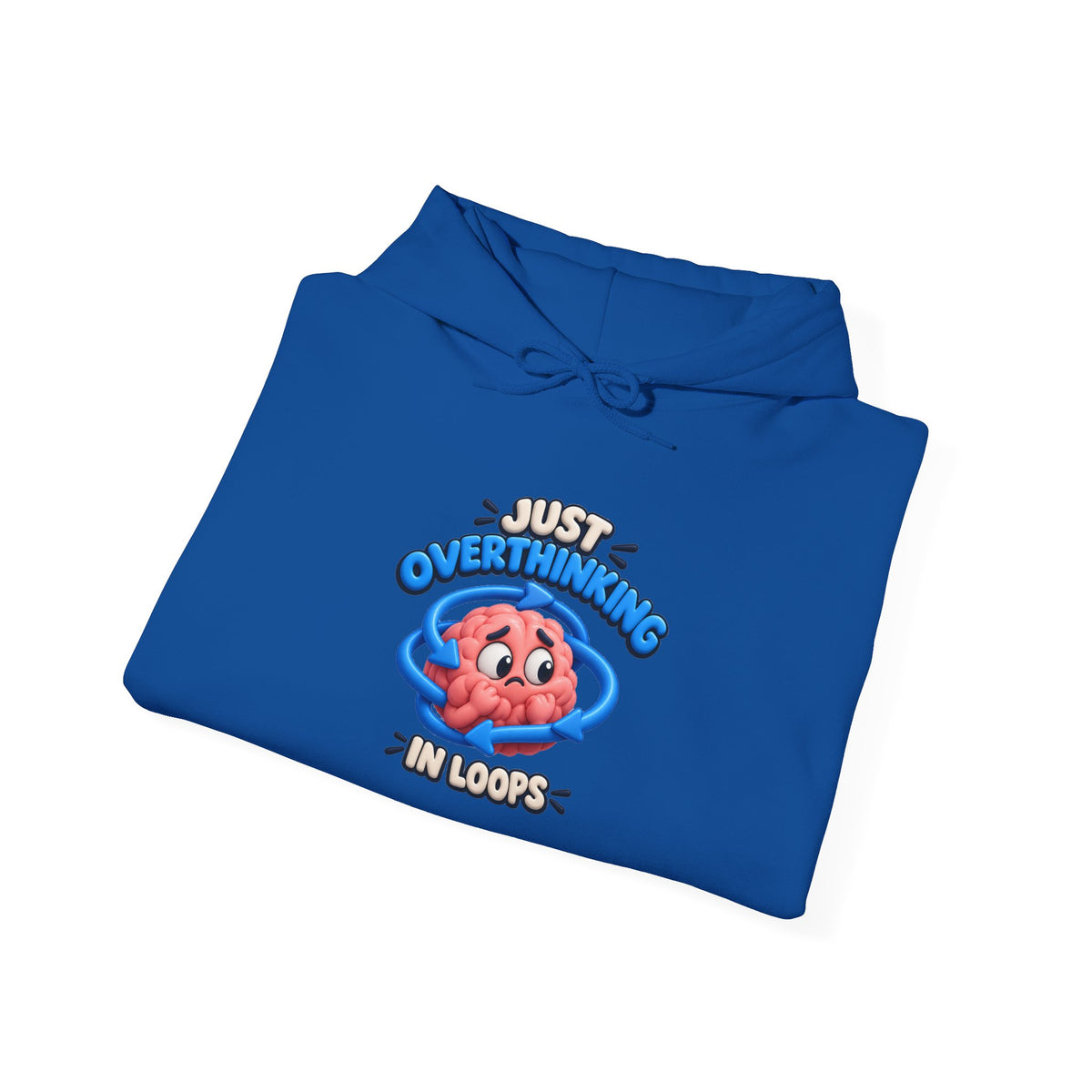 Overthinking Brain Hoodie - "Just Overthinking in Loops" Graphic Sweatshirt