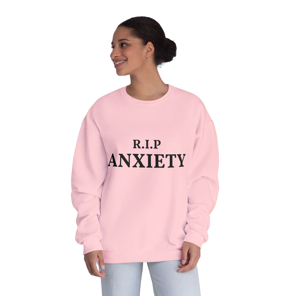 R.I.P. Anxiety Crewneck Sweatshirt - Minimal Mental Health Comfort Pullover