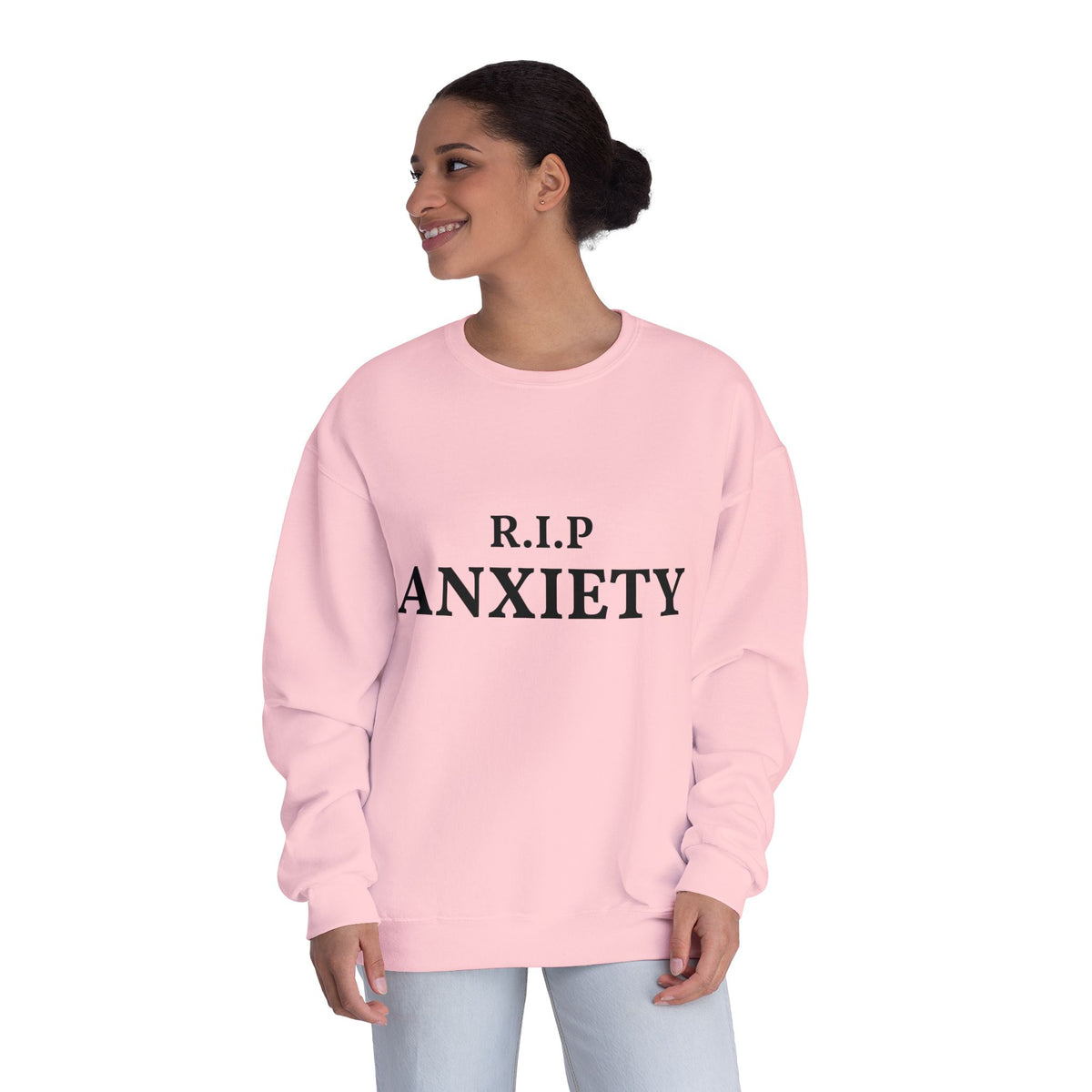 R.I.P. Anxiety Crewneck Sweatshirt - Minimal Mental Health Comfort Pullover
