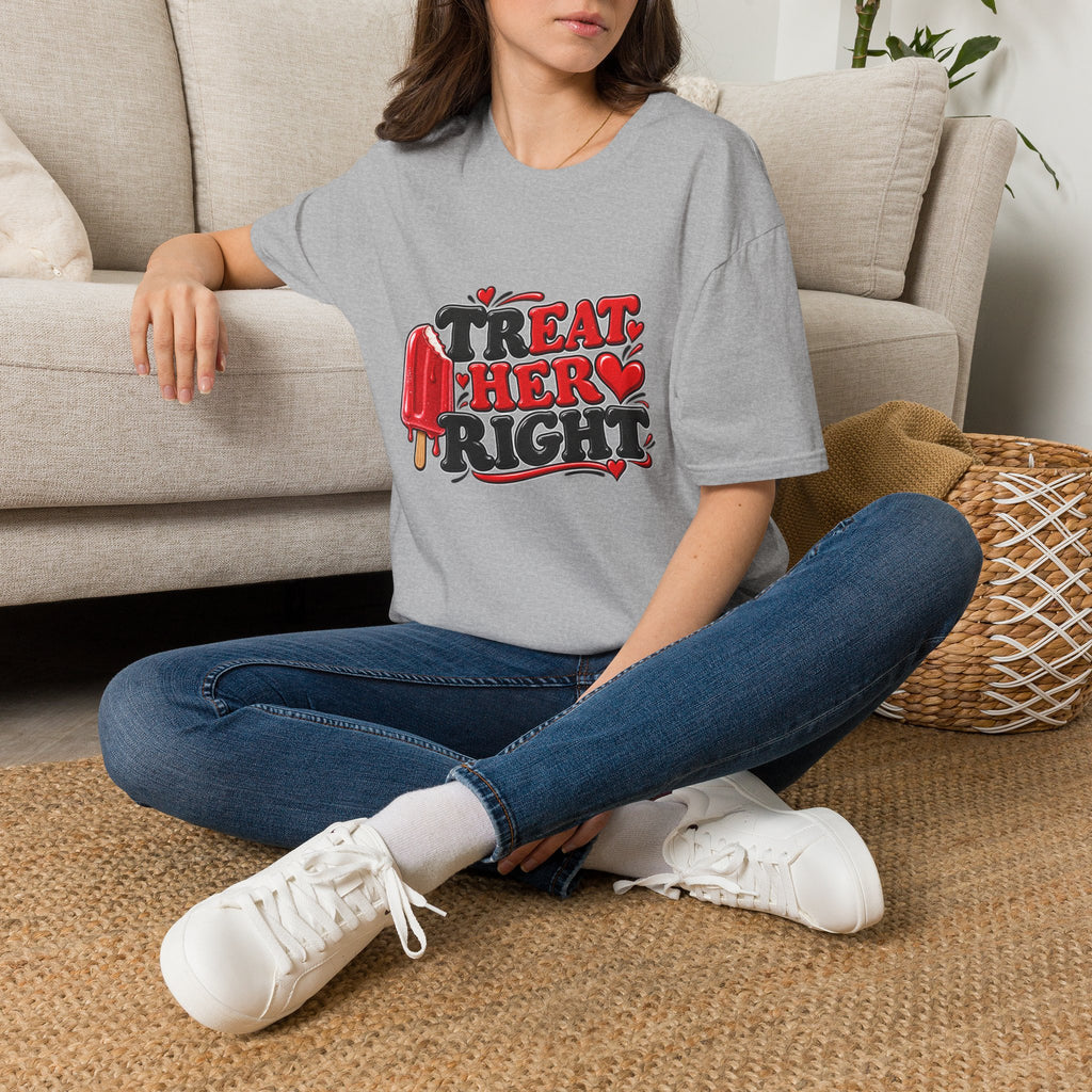 Treat Her Right T-Shirt — Retro Popsicle Valentine Graphic Tee