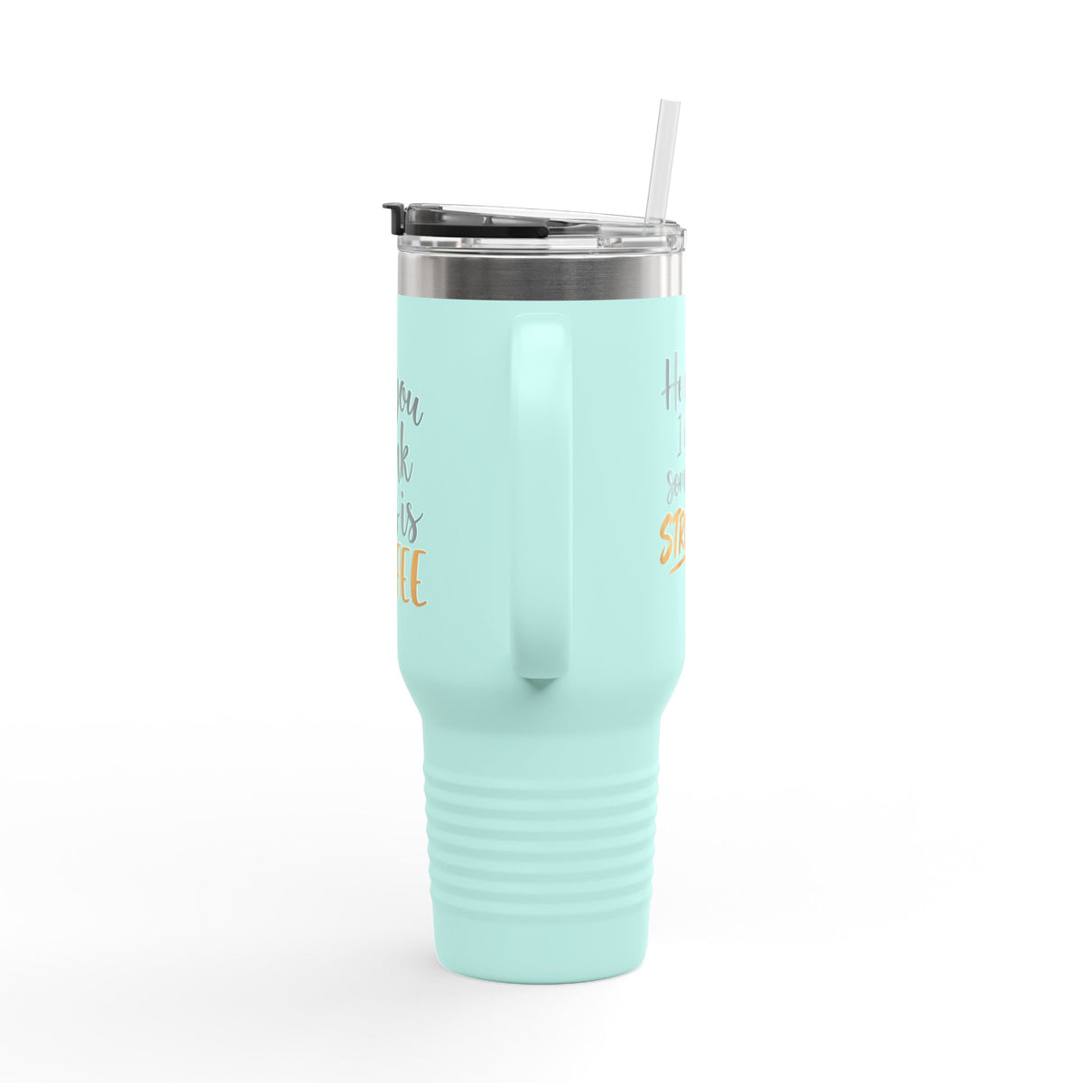 40oz Insulated Travel Mug - “I Bet You Think This Is Coffee” Funny Tumbler, Stainless Steel Thermal Cup with Handle & Straw
