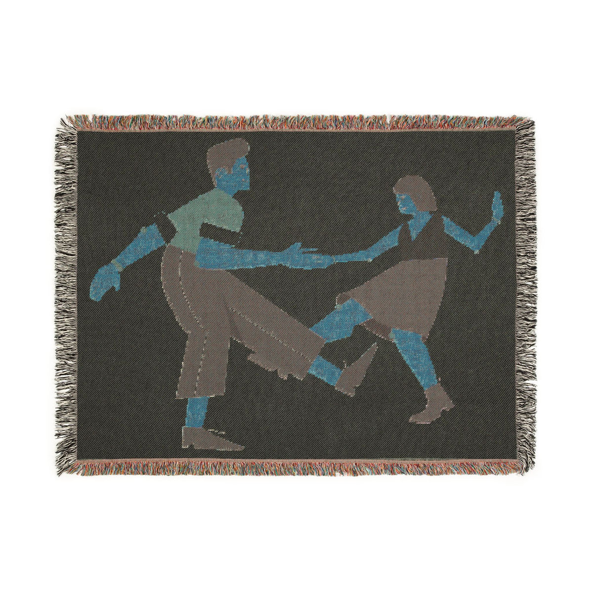 Woven Blanket - Retro Swing Dance Couple Throw Blanket
