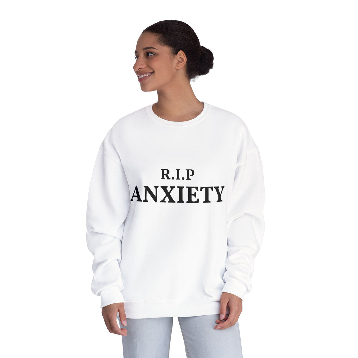R.I.P. Anxiety Crewneck Sweatshirt - Minimal Mental Health Comfort Pullover